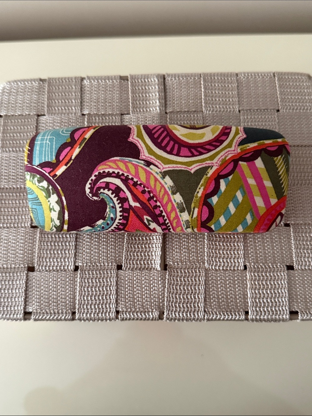 Vera Bradley Paisley Eyeglass Case in Plum, Pink, Green & Blue